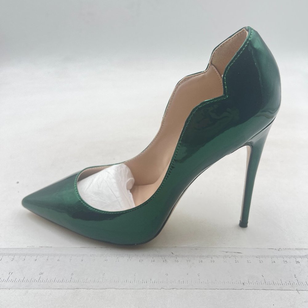 FSJ Dark Green Classic Pointed Toe High Heels Sexy Stiletto Pumps